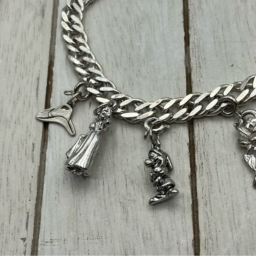 Vintage Walt Disney sterling Silver Character Charm Bracelet - Picture 2 of 9